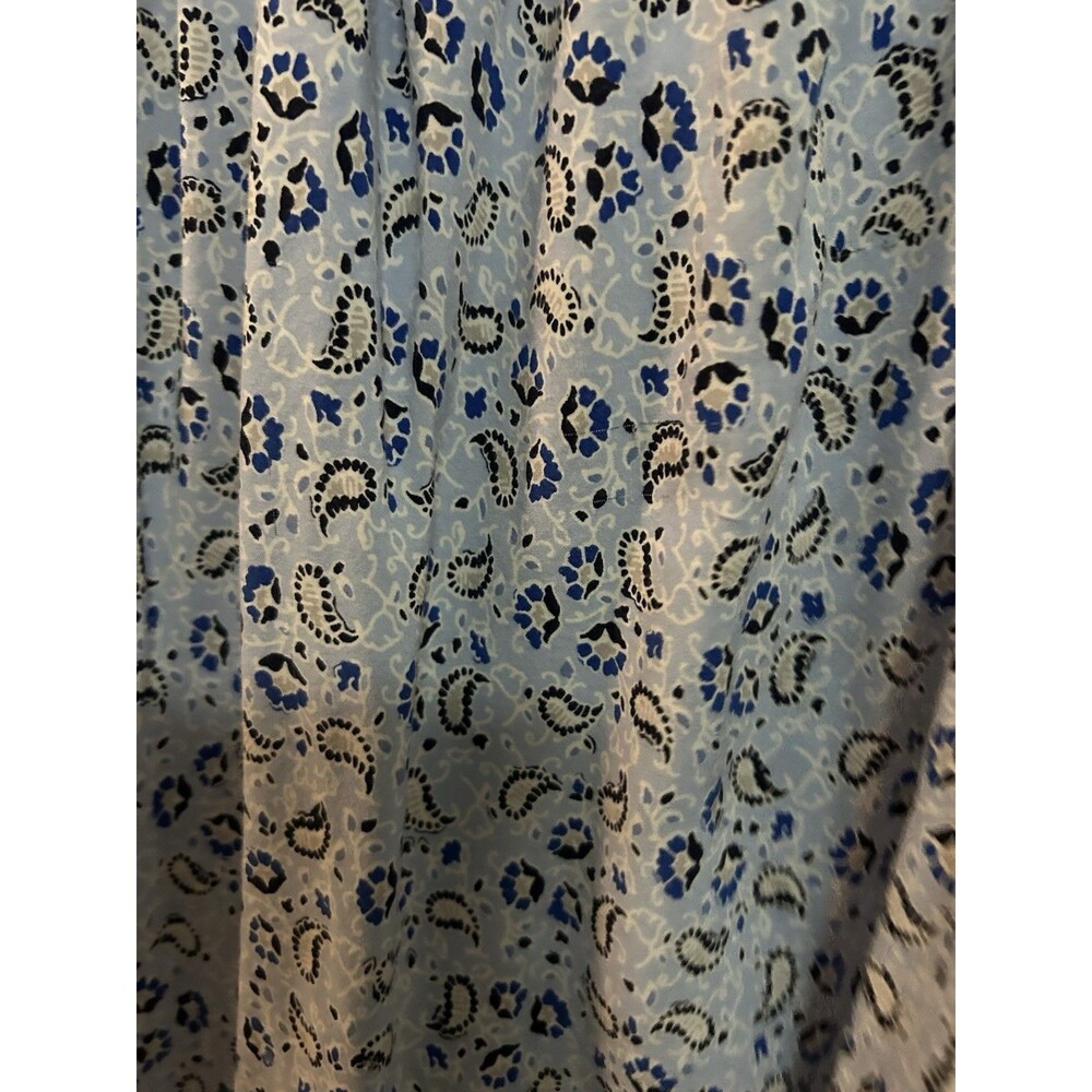 St John's Bay Blue Paisley Long Sleeve Pullover Blouse Size XXLT BoHo Peasant - Picture 6 of 10